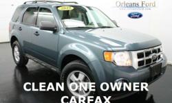 ***CARGO PACKAGE***, ***CLEAN CAR FAX***, ***KEYLESS ENTRY***, ***ONE OWNER***, ***POWER SEAT***, ***SIRIUS RADIO***, ***WE FINANCE***, and ***XLT***. Orleans Ford Mercury Inc is excited to offer this great 2010 Ford Escape. New Car Test Drive said,