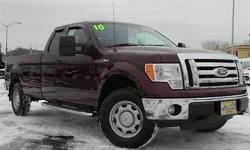 Look at this 2010 Ford F-150 . It has an Automatic transmission and a Gas/Ethanol V8 5.4L/330 engine. This F-150 has the following options: 60/40 flip-up rear split bench seat, Display center -inc: warning messages & text functions, Outer scuff pad,