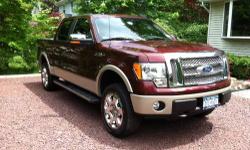 2010 FORD F-150 4WD LARIAT, 4DR, 2 TONE PAINT, ROYAL RED & PUEBLO GOLD, TOW PACKAGE, 8CYL FLEX FUEL, TAN LEATHER, TOUCH SCREEN SONY NAVIGATION, AM/FM CD, SYNC, DUAL POER SEATS HEATED & COOLED, RUNNING BOARDS, BEDLINER, TAILGATE PULL DOWN STEP, BACK UP