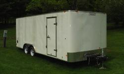 2010 Haulmark 20' Enclosed trailer, has under 1000 road miles, 102 wide X 20 feet long, 7,000 GVWR, radial tires, tire rack, lights, wired, cabinets, 4000# Superwinch, 30' remote. Sell for $5500.00, (does not include tires, generator)