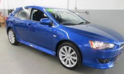 Lancer Sportback GTS, RARE Hatchback, 2.4L I4 MIVEC DOHC, CVT, and Octane Blue Pearl. THIS PLATINUM LINE VEHICLE INCLUDES * 6 MONTH/6,000 MILE WARRANTY WITH $0 DEDUCTIBLE,*OVER 110 POINT QUALITY CHECKLIST AND * 3 DAY/300 MILE EXCHANGE POLICY. Imagine