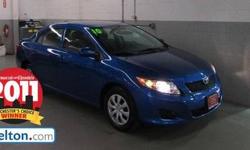 Toyota Certified, 1.9% available, 90 days w/ no payment available, and OFF LEASE. One-owner! NO ACCIDENTS! Confused about which vehicle to buy? Well look no further than this handsome 2010 Toyota Corolla. Toyota Certified Pre-Owned means you not only get