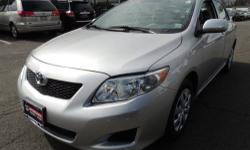 2010 COROLLA S-4CYL-FWD-METALIC SILVER, MOONROOF, BODY MOLDING, ALLOY WHEELS. VERY SHARP AND CLEAN. TOYOTA CERTIFIED WITH 1.9% FINANCING AVAILABLE UP TO 60 MONTHS. THIS VEHICLE ALSO RECEIVES OUR EXCLUSIVE LIFETIME POWERTRAIN WARRANTY. CALL US TODAY TO