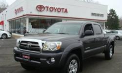 2010 TACOMA-SR5-AWD-V6-DOUBLE CAB. METALIC GREY, GRAPHITE INTERIOR, ALLOY WHEELS, CLEAN, WELL MAINTAINED, FRESHLY SERVICED. TOYOTA CERTIFIED WITH SPECIAL 1.9% FINANCING AVAILABLE UP TO 60 MONTHS. THIS VEHICLE ALSO RECEIVES OUR EXCLUSIVE LIFETIME