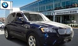 BMW Certified, GREAT MILES 22,677! 28i trim, Deep Sea Blue Metallic exterior. Premium Sound System, iPod/MP3 Input, Bluetooth, Alloy Wheels, Overhead Airbag, All Wheel Drive. READ MORE!BMW X3: UNMATCHED QUALITYCertified Pre-Owned Program ensures your BMW