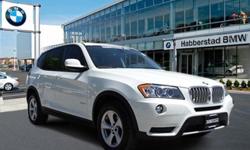 BMW Certified, LOW MILES - 24,256! Alpine White exterior, 28i trim. Premium Sound System, iPod/MP3 Input, Bluetooth, Aluminum Wheels, Head Airbag, All Wheel Drive. SEE MORE!======BMW X3: UNMATCHED DEPENDABILITY: Our rigorous Certified inspections give you