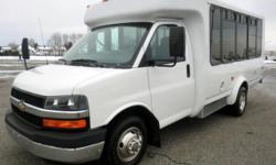 This fully inspected and reconditioned Florida Non-CDL 2011 Chevrolet G3500 Express Eldorado Bus carries 14 passengers plus driver. The bus runs great with loads of power! The excellent condition cloth seating and front and rear air conditioning will