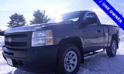 Silverado 1500 Work Truck, 2D Standard Cab, 4-Speed Automatic with Overdrive, 4WD, 100% SAFETY INSPECTED, NEW ENGINE OIL FILTER, ONE OWNER, and SERVICE RECORDS AVAILABLE. You won't find a better truck than this durable 2011 Chevrolet Silverado 1500. New