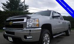 Silverado 2500HD LTZ, 4D Crew Cab, Duramax 6.6L V8 Turbocharged, 4WD, 100% SAFETY INSPECTED, HEATED SEATS, ONE OWNER, ONSTAR, SERVICE RECORDS AVAILABLE, TRAILERING PACKAGE, and XM RADIO. Want to stretch your purchasing power? Well take a look at this rock