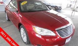 ***CLEAN CAR FAX***, ***LOW MILES***, and ***ONE OWNER***. This handsome-looking and fun 2011 Chrysler 200 is the convertible that you have been trying to find. Neat little fuel-efficient vehicle here, folks! No trip is too far, nor will it be too boring!