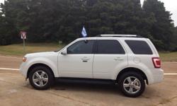 THIS 2011 FORD ESCAPE LIMITED LOOKS AND RUNS BRAND NEW..MOST FUEL EFFICIENT MID SIZE SUV IN AMERICA....THE PAINT IS WHITE AND IS NEARLY FLAWLESS...THE INTERIOR IS LEATHER AND ULTRA-CLEAN WITH NO TEARS..THIS VEHICLE HAS 95,000 PAMPERED MILES..THIS VEHICLE