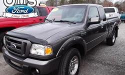 Look at this 2011 Ford Ranger Sport. It has a transmission and a Gas V6 4.0L/245 engine. This Ranger has the following options: Fog lamps, Air conditioning, Front stabilizer bar, Pwr rack & pinion steering, Body-color door handles, Solar tinted glass, Pwr