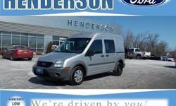 CLEAN CARFAX, ONE OWNER, DUAL SLIDING DOORS, 180 DEGREE HINGED, and PRIVACY GLASS SIDE AND REAR WINDOWS. 4D Cargo Van, Duratec 2.0L I4 DOHC, 4-Speed Automatic with Overdrive, 2 Speakers, ABS brakes, Air Conditioning, AM/FM radio, AM/FM Stereo w/2