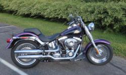 HE BOUGHT IT FOR HIS WIFE---SHE DIDN'T WANT TO RIDE! ALL STOCK, READY TO GO.
The 2011 Harley-DavidsonÂ® SoftailÂ® Fat BoyÂ® FLSTF is one of the quintessential cruiser motorcycles. Hearkening to the "hardtail" choppers of the '60s and '70s, the