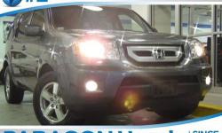 Honda Certified and 4WD. Perfect SUV for today's economy! Talk about MPG! Only one owner, mint with no accidents!**NO BAIT AND SWITCH FEES! You won't find a cleaner 2011 Honda Pilot than this gas-saving gem. Designated by Consumer Guide as a 2011 Midsize