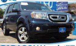 Honda Certified and 4WD. Real gas sipper! Perfect SUV for today's economy! Only one owner, mint with no accidents!**NO BAIT AND SWITCH FEES! Paragon Honda is excited to offer this charming 2011 Honda Pilot. Enjoy the safety and great visibility when you