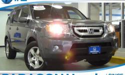 Honda Certified and 4WD. Real gas sipper! Gas miser! Only one owner, mint with no accidents!**NO BAIT AND SWITCH FEES! When was the last time you smiled as you turned the ignition key? Feel it again with this charming 2011 Honda Pilot. Honda Certified