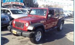 SUPER CLEAN! NEW TIRES!! JEEP CERTIFICATION INCLUDED!! NO HIDDEN FEES!!! This 2011 Jeep Wrangler Unlimited Sport is proudly offered by Central Avenue Chrysler This beautiful Deep Cherry Red Crystal Pearl Coat Wrangler Unlimited Sport qualifies for the