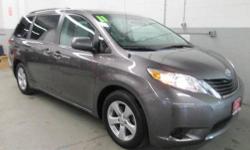 Preferred Premium Accessory Package, Sienna LE, 3.5L V6 SMPI DOHC, 6-Speed Automatic Electronic with Overdrive, Predawn Gray Mica, 2.9% available, bluetooth, BUY WITH CONFIDENCE***NOT AN AUCTION CAR**, CLEAN VEHICLE HISTORY....NO ACCIDENTS!, Hard to find