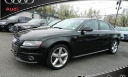 LOADED LOADED LOADED! AUDI CERTIFIED! BEAUTIFUL BLACK ON BLACK 2012 A4 2.0T QUATTRO SEDAN, LOADED WITH PREMIUM PLUS PACKAGE, 18'' WHEELS, ADVANCED KEY, AND SO MUCH MORE! AUDI CERTIFIED WITH UP-TO SIX YEARS OR 100,000 MILES OF COVERAGE! NO GAMES NO