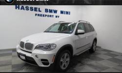 Hassel BMW Mini presents this 2012 BMW X5 AWD 4DR 35D with just 10307 miles. Represented in ALPINE WHITE and complimented nicely by its LTHR NEVADA CINN BR interior. Fuel Efficiency comes in at 26 highway and 19 city. Under the hood you will find the
