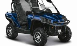 2012 CAN AM COMMANDER LIMITED 1000 EFI
ORIGINAL MSRP: $19,199
CYCLE MOTION CLEARANCE PRICE: $17,999
AVAILABLE IN METALLIC BLUE AND MAGNESIUM METALLIC
You would expect the ultimate side-by-side to include a hulking 85 hp Rotax 1000 engine, plus numerous