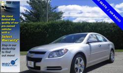 Malibu LT, 4D Sedan, 6-Speed Automatic Electronic with Overdrive, FWD, 100% SAFETY INSPECTED, HEATED SEATS, ONE OWNER, SERVICE RECORDS AVAILABLE, and XM RADIO. Vehicles with a 12/12 Select Warranty have passed a 110-point inspection and the warranty