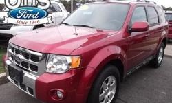 Come see this 2012 Ford Escape Limited. It has an Automatic transmission and a Gas I4 2.5L/152 engine. This Escape has the following options: Fog lamps, Variable intermittent windshield wipers, Pwr locks, Rear window defroster, Illuminated entry, Child