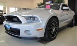 FORD CERTIFIED 2012' FORD Mustang Shelby GT500 820A Package, 2D Coupe, 5.4L V8 32V Supercharged, Tremec 6-Speed Manual, Rear Wheel Drive, Ingot Silver Metallic, Charcoal Black/Black Accents w/Recaro Leather Sport Seats, NAVIGATION System Package (Dual