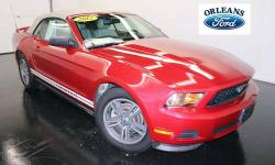 ***CLEAN CAR FAX***, ***LEATHER***, ***ONE OWNER***, ***OVER $10,000 LESS THAN NEW***, ***PREMIUM PACKAGE***, and ***RED CANDY METALLIC***. If you demand the best things in life, this great 2012 Ford Mustang is the low-mileage convertible for you. This