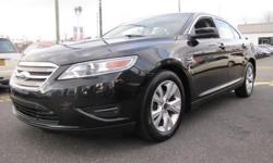 FORD CERTIFIED, ONE OWNER, 2012' FORD Taurus SEL 201A Package, 4D Sedan, Duratec 3.5L V6, 6-Speed Automatic with Select-Shift, Front Wheel Drive, Tuxedo Black Metallic, Charcoal Black w/Unique Cloth Bucket Seats, Reverse Sensing System,18 Painted Sparkle