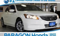Honda Certified. White Beauty! Paragon Honda means business! Only one owner, mint with no accidents!**NO BAIT AND SWITCH FEES! brbrRepeatedly hailed as one of the most inclusive midsize cars available, the Accord welcomes all-comers. Honda Certified
