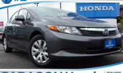 Honda Certified. Honda FEVER! Paragon Honda means business! Only one owner, mint with no accidents!**NO BAIT AND SWITCH FEES! Providing fuel economy to a near 40 MPG, offering positive driving dynamics and comfortably cradling you in the process makes
