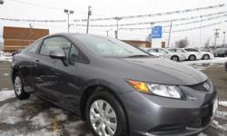 Look at this 2012 Honda Civic Cpe LX. It has an Automatic transmission and a Gas I4 1.8L/110 engine. This Civic Cpe features the following options: Driver footrest, Security system, 3-point seat belts in all seating positions -inc: front automatic