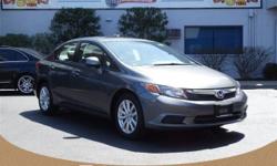 (631) 238-3287 ext.155
Look at this 2012 Honda Civic Sdn EX-L. This Civic Sdn features the following options: Leather-wrapped steering wheel, P205/55HR16 all-season tires, Driver footrest, Security system, Remote entry -inc: remote trunk release, Dual