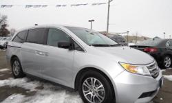 Check out this 2012 Honda Odyssey EX-L. It has an Automatic transmission and a V6 3.5L engine. This Odyssey comes equipped with these options: Heated pwr mirrors, Front/2nd/3rd row side curtain airbags w/rollover sensor, (4) cargo area bag hooks,