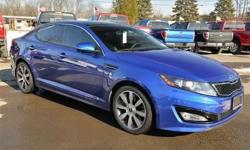 Stock #A9938. LOADED!! 2012 Kia Optima 'SX' T-GDI Sedan!! SX Premium Touring Package; Panoramic Sunroof; Heated/Cooled Front Seats; Heated Rear Seats; Rear View Camera; 'Infinity' Sound System; Full Power; UVO In-Vehicle Infotainment System; 18' Alloy