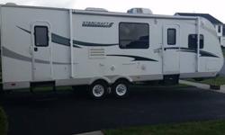 2012 Starcraft Travel Star 299 BHU (NY) - $17,900
Length: 32 ft
Color: White w/ gray/blue accents
Slideouts: 1 (manual awning)
Sleeps: Up to 8 (queen bed, sleeper sofa, twin bunks, dinette/sleeper)
Air conditioners: 1 unit
Mileage: unknown
Like New travel