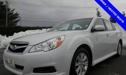 Legacy 2.5i, 4D Sedan, AWD, 100% SAFETY INSPECTED, HEATED SEATS, ONE OWNER, and SERVICE RECORDS AVAILABLE. Come to the experts! Don't miss out on buying this handsome 2012 Subaru Legacy. This Legacy will save you money by keeping you on the road and out