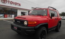 2012 TOYOTA FJ CRUISER - EXTERIOR RED - TRAIL TEAMS EDITION - TRD ALLOY WHEELS - ROOF RACK - CERTIFIED - EXCELLENT CONDITION
Our Location is: Interstate Toyota Scion - 411 Route 59, Monsey, NY, 10952
Disclaimer: All vehicles subject to prior sale. We