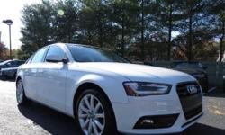 One Owner, Carfax Certified 2013 Audi A4 Quattro with the following options, Premium Plus Package, Convenience Package, Audi MMI Navigation Plus Package, Backup Camera, Audi Connect for Online Services, Audi Advanced Key, Audi Premium Sound System with