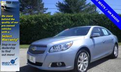 Malibu LTZ 1LZ, 4D Sedan, 6-Speed Automatic Electronic with Overdrive, FWD, 100% SAFETY INSPECTED, HEATED SEATS, ONE OWNER, ONSTAR, SERVICE RECORDS AVAILABLE, and XM RADIO. Vehicles with a 12/12 Select Warranty have passed a 110-point inspection and the