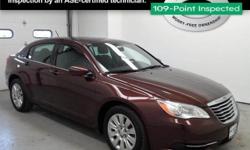 (631) 238-3287 ext.281
Look at this 2013 Chrysler 200 Limited. It has an Automatic transmission and a Gas V6 3.6L/220 engine. This 200 has the following options: Engine Oil Cooler, Leather-wrapped steering wheel, Aux audio jack, Sentry Key theft deterrent