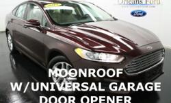 ***MOONROOF***, ***REVERSE SENSING***, ***REMOTE KEYLESS***, ***POWER SEAT***, ***CLEAN ONE OWNER CARFAX***, ***SYNC***, and ***PERIMETER ALARM***. Reinvigorated Generation 2 Ford Fusion is a fun-to-drive sedan offering comfort and value. This car has
