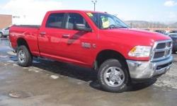 ***CLEAN VEHICLE HISTORY REPORT***, ***ONE OWNER***, and ***PRICE REDUCED***. Ram 2500 SLT, 4D Crew Cab, Cummins 6.7L I6 Turbodiesel, 4WD, and Red. Just think of all the work you can get done once you are driving off in this hard-working 2013 Dodge Ram