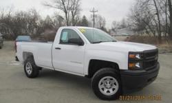 ***CLEAN VEHICLE HISTORY REPORT***, ***ONE OWNER***, and ***PRICE REDUCED***. Silverado 1500 Work Truck, 2D Standard Cab, V6, 6-Speed Automatic Electronic with Overdrive, 4WD, White, and Black. Don't pay too much for the truck you want...Come on down and