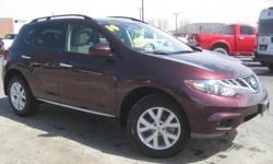 ***CLEAN VEHICLE HISTORY REPORT***, ***ONE OWNER***, and SUNROOF. Murano SL, 3.5L V6 DOHC, CVT with Xtronic, AWD, Maroon, and Leather. This 2014 Murano is for Nissan fans looking everywhere for that perfect SUV. It's the combination of advanced design and