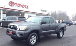 2014 TOYOTA TACOMA ACCESS CAB SR5 4X4 2.7L - 16 INCH ALLOY WHEELS - ENTUNE AUDIO PLUS WITH 6.1 TOUCH SCREEN DISPLAY - HD RADIO - BLUETOOTH - BACK UP CAMERA - POWER MIRRORS - REMOTE KEY LESS ENTRY - POWER LOCKS AND WINDOWS - BED EXTENDER - TOYOTA CERTIFIED