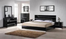 A champion of craftsmanship, design, style and function, this beautiful bed will make the perfect centerpiece to your bedroom. A stylish slight curved headboard features padded black leather like vinyl with nickel finish nailheads and the footboard