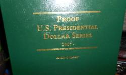 20 PR00F U.S. PRESIDENTIAL DOLLAR SERIES - FIRST 20 "S" PRESIDENTIAL DOLLARS STARTING IN THE YEAR 2007 AND ENDING IN 2011 - 5 YEARS OF COINS WITH THE MINT ISSUING 4 COINS PER YEAR - ALBUM HAS THE COINS RUNNING T0 2016 RONALD REAGAN WITH 10 BLANK SPACES